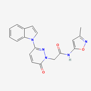 molecular formula C18H15N5O3 B2793412 2-(3-(1H-indol-1-yl)-6-oxopyridazin-1(6H)-yl)-N-(3-methylisoxazol-5-yl)acetamide CAS No. 1797859-97-2