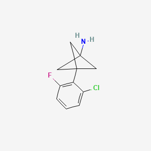 molecular formula C11H11ClFN B2793422 3-(2-Chloro-6-fluorophenyl)bicyclo[1.1.1]pentan-1-amine CAS No. 2287284-03-9