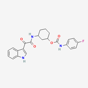 3-(2-(1H-indol-3-yl)-2-oxoacetamido)cyclohexyl (4-fluorophenyl)carbamate