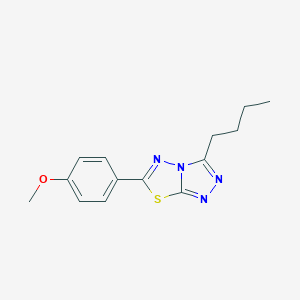 molecular formula C14H16N4OS B279344 3-Butyl-6-(4-methoxyphenyl)[1,2,4]triazolo[3,4-b][1,3,4]thiadiazole 