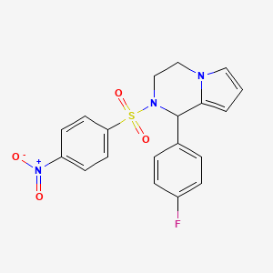 1-(4-Fluorophenyl)-2-((4-nitrophenyl)sulfonyl)-1,2,3,4-tetrahydropyrrolo[1,2-a]pyrazine