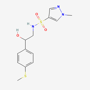 molecular formula C13H17N3O3S2 B2793442 N-(2-hydroxy-2-(4-(methylthio)phenyl)ethyl)-1-methyl-1H-pyrazole-4-sulfonamide CAS No. 1448033-17-7