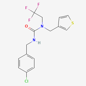molecular formula C15H14ClF3N2OS B2793444 3-(4-Chlorobenzyl)-1-(thiophen-3-ylmethyl)-1-(2,2,2-trifluoroethyl)urea CAS No. 1234954-36-9