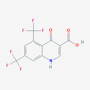 molecular formula C12H5F6NO3 B2793446 5,7-Bis(trifluoromethyl)-4-hydroxyquinoline-3-carboxylic acid CAS No. 240408-95-1