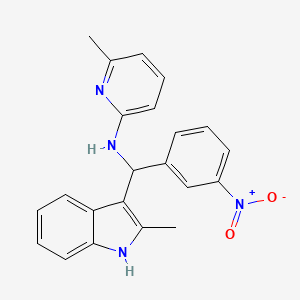 6-methyl-N-((2-methyl-1H-indol-3-yl)(3-nitrophenyl)methyl)pyridin-2-amine