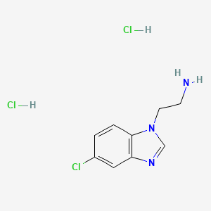 molecular formula C9H12Cl3N3 B2793448 2-(5-chloro-1H-benzo[d]imidazol-1-yl)ethanamine dihydrochloride CAS No. 1374408-30-6