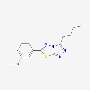 molecular formula C14H16N4OS B279345 3-Butyl-6-(3-methoxyphenyl)[1,2,4]triazolo[3,4-b][1,3,4]thiadiazole 