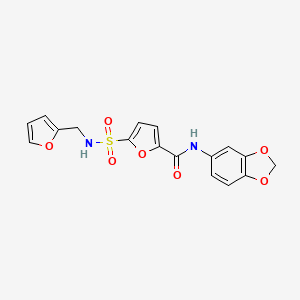 molecular formula C17H14N2O7S B2793450 N-(benzo[d][1,3]dioxol-5-yl)-5-(N-(furan-2-ylmethyl)sulfamoyl)furan-2-carboxamide CAS No. 1172487-47-6