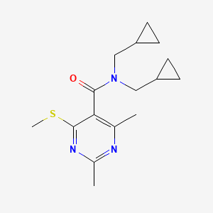 N,N-bis(cyclopropylmethyl)-2,4-dimethyl-6-(methylsulfanyl)pyrimidine-5-carboxamide