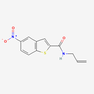 molecular formula C12H10N2O3S B2793454 5-nitro-N-(prop-2-en-1-yl)-1-benzothiophene-2-carboxamide CAS No. 409109-09-7