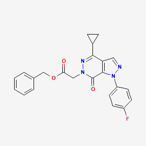 molecular formula C23H19FN4O3 B2793456 benzyl 2-(4-cyclopropyl-1-(4-fluorophenyl)-7-oxo-1H-pyrazolo[3,4-d]pyridazin-6(7H)-yl)acetate CAS No. 1105201-75-9