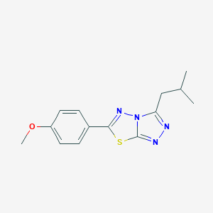 molecular formula C14H16N4OS B279346 4-(3-Isobutyl[1,2,4]triazolo[3,4-b][1,3,4]thiadiazol-6-yl)phenyl methyl ether 