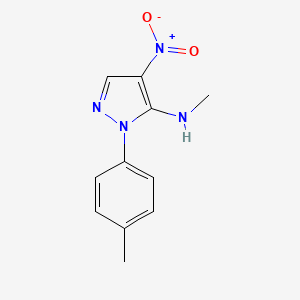 molecular formula C11H12N4O2 B2793480 N-methyl-1-(4-methylphenyl)-4-nitro-1H-pyrazol-5-amine CAS No. 318238-12-9