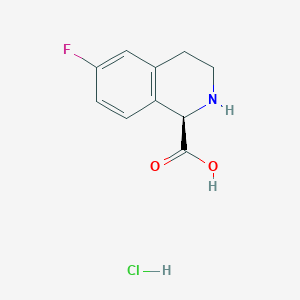 molecular formula C10H11ClFNO2 B2793482 (1R)-6-Fluoro-1,2,3,4-tetrahydroisoquinoline-1-carboxylic acid;hydrochloride CAS No. 2490314-23-1