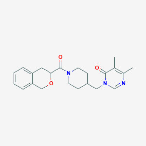 molecular formula C22H27N3O3 B2793485 3-{[1-(3,4-dihydro-1H-2-benzopyran-3-carbonyl)piperidin-4-yl]methyl}-5,6-dimethyl-3,4-dihydropyrimidin-4-one CAS No. 2198010-04-5