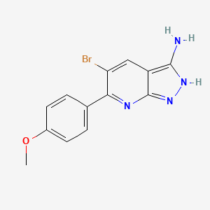 molecular formula C13H11BrN4O B2793486 5-bromo-6-(4-methoxyphenyl)-1H-pyrazolo[3,4-b]pyridin-3-amine CAS No. 583039-76-3