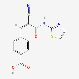 4-[(Z)-2-Cyano-3-oxo-3-(1,3-thiazol-2-ylamino)prop-1-enyl]benzoic acid