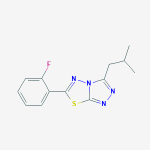molecular formula C13H13FN4S B279349 6-(2-Fluorophenyl)-3-isobutyl[1,2,4]triazolo[3,4-b][1,3,4]thiadiazole 