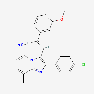 (Z)-3-[2-(4-chlorophenyl)-8-methylimidazo[1,2-a]pyridin-3-yl]-2-(3-methoxyphenyl)-2-propenenitrile