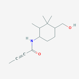 molecular formula C14H23NO2 B2793497 N-[4-(Hydroxymethyl)-2,3,3-trimethylcyclohexyl]but-2-ynamide CAS No. 2411302-61-7