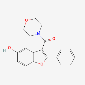 molecular formula C19H17NO4 B2793498 (5-Hydroxy-2-phenyl-3-benzofuranyl)-(4-morpholinyl)methanone CAS No. 300556-78-9