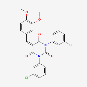 1,3-Bis(3-chlorophenyl)-5-[(3,4-dimethoxyphenyl)methylidene]-1,3-diazinane-2,4,6-trione