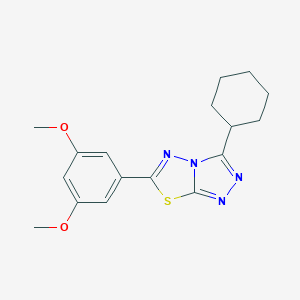 molecular formula C17H20N4O2S B279354 3-Cyclohexyl-6-(3,5-dimethoxyphenyl)[1,2,4]triazolo[3,4-b][1,3,4]thiadiazole 
