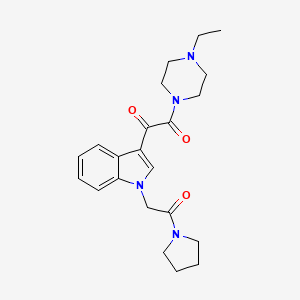 B2793550 1-(4-ethylpiperazin-1-yl)-2-(1-(2-oxo-2-(pyrrolidin-1-yl)ethyl)-1H-indol-3-yl)ethane-1,2-dione CAS No. 893988-46-0