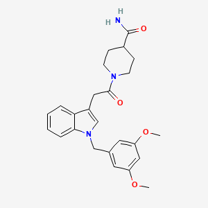 1-(2-(1-(3,5-dimethoxybenzyl)-1H-indol-3-yl)acetyl)piperidine-4-carboxamide