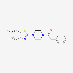 molecular formula C20H21N3OS B2793576 1-[4-(6-methyl-1,3-benzothiazol-2-yl)piperazin-1-yl]-2-phenylethan-1-one CAS No. 897467-75-3