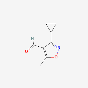 molecular formula C8H9NO2 B2793579 3-Cyclopropyl-5-methyl-1,2-oxazole-4-carbaldehyde CAS No. 878204-45-6