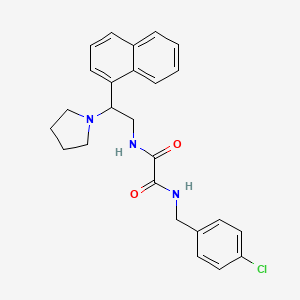 molecular formula C25H26ClN3O2 B2793587 N1-(4-chlorobenzyl)-N2-(2-(naphthalen-1-yl)-2-(pyrrolidin-1-yl)ethyl)oxalamide CAS No. 941933-66-0