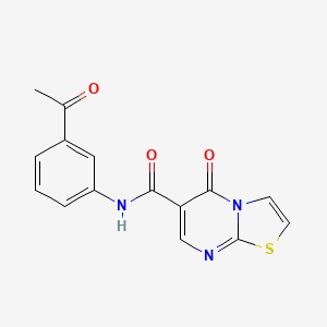molecular formula C15H11N3O3S B2793589 N-(3-acetylphenyl)-5-oxo-5H-[1,3]thiazolo[3,2-a]pyrimidine-6-carboxamide CAS No. 851944-09-7