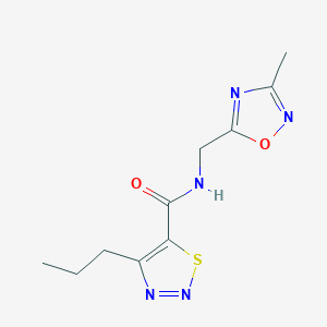 molecular formula C10H13N5O2S B2793593 N-((3-methyl-1,2,4-oxadiazol-5-yl)methyl)-4-propyl-1,2,3-thiadiazole-5-carboxamide CAS No. 1234991-84-4
