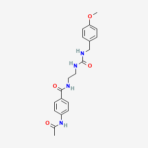 4-acetamido-N-(2-(3-(4-methoxybenzyl)ureido)ethyl)benzamide