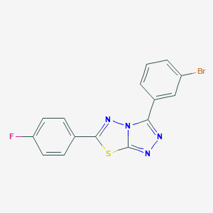 molecular formula C15H8BrFN4S B279360 3-(3-Bromophenyl)-6-(4-fluorophenyl)[1,2,4]triazolo[3,4-b][1,3,4]thiadiazole 