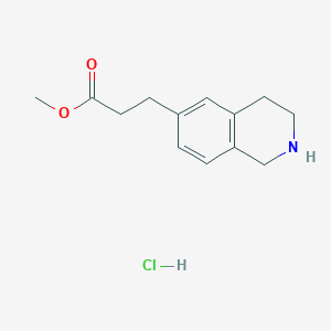 molecular formula C13H18ClNO2 B2793603 Methyl 3-(1,2,3,4-tetrahydroisoquinolin-6-yl)propanoate;hydrochloride CAS No. 2241140-84-9