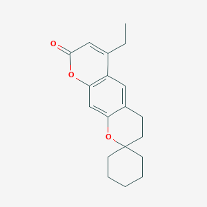molecular formula C19H22O3 B2793608 6'-ethyl-3',4'-dihydro-8'H-spiro[cyclohexane-1,2'-pyrano[3,2-g]chromen]-8'-one CAS No. 897822-80-9
