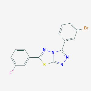 molecular formula C15H8BrFN4S B279361 3-(3-Bromophenyl)-6-(3-fluorophenyl)[1,2,4]triazolo[3,4-b][1,3,4]thiadiazole 