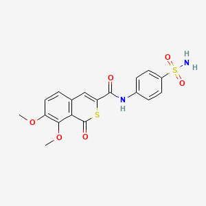 molecular formula C18H16N2O6S2 B2793610 7,8-dimethoxy-1-oxo-N-(4-sulfamoylphenyl)-1H-isothiochromene-3-carboxamide CAS No. 622352-79-8