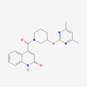 molecular formula C21H22N4O3 B2793611 (3-((4,6-Dimethylpyrimidin-2-yl)oxy)piperidin-1-yl)(2-hydroxyquinolin-4-yl)methanone CAS No. 2097864-04-3