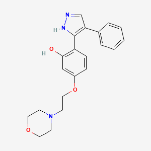 molecular formula C21H23N3O3 B2793618 5-(2-morpholinoethoxy)-2-(4-phenyl-1H-pyrazol-3-yl)phenol CAS No. 1010869-17-6
