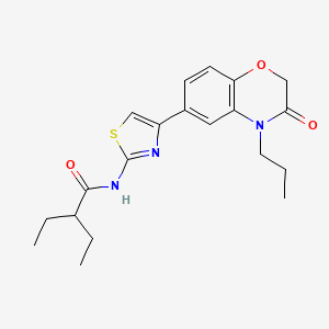 molecular formula C20H25N3O3S B2793620 2-ethyl-N-(4-(3-oxo-4-propyl-3,4-dihydro-2H-benzo[b][1,4]oxazin-6-yl)thiazol-2-yl)butanamide CAS No. 942652-81-5