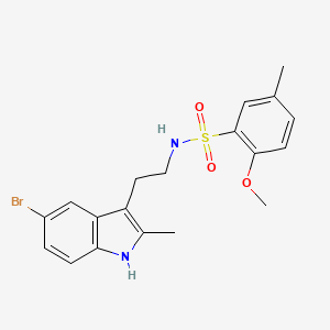 molecular formula C19H21BrN2O3S B2793628 N-[2-(5-bromo-2-methyl-1H-indol-3-yl)ethyl]-2-methoxy-5-methylbenzenesulfonamide CAS No. 681837-71-8