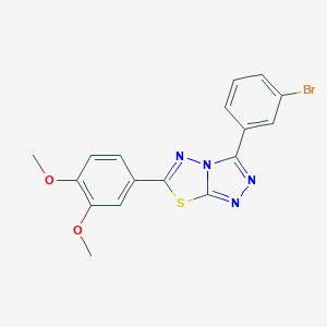molecular formula C17H13BrN4O2S B279367 3-(3-Bromophenyl)-6-(3,4-dimethoxyphenyl)[1,2,4]triazolo[3,4-b][1,3,4]thiadiazole 