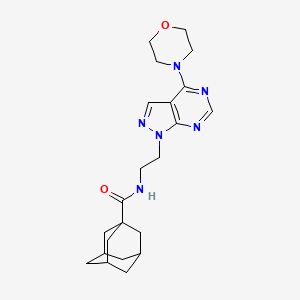 molecular formula C22H30N6O2 B2793677 (1s,3s)-N-(2-(4-morpholino-1H-pyrazolo[3,4-d]pyrimidin-1-yl)ethyl)adamantane-1-carboxamide CAS No. 1021025-38-6