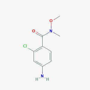 molecular formula C9H11ClN2O2 B2793684 4-amino-2-chloro-N-methoxy-N-methylbenzamide CAS No. 473422-88-7