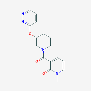 molecular formula C16H18N4O3 B2793689 1-methyl-3-(3-(pyridazin-3-yloxy)piperidine-1-carbonyl)pyridin-2(1H)-one CAS No. 2034484-00-7