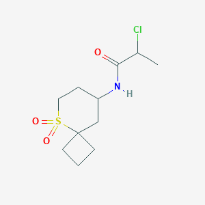 molecular formula C11H18ClNO3S B2793690 2-Chloro-N-(5,5-dioxo-5lambda6-thiaspiro[3.5]nonan-8-yl)propanamide CAS No. 2411314-84-4