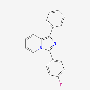 molecular formula C19H13FN2 B2793693 3-(4-Fluorophenyl)-1-phenylimidazo[1,5-a]pyridine CAS No. 305372-72-9
